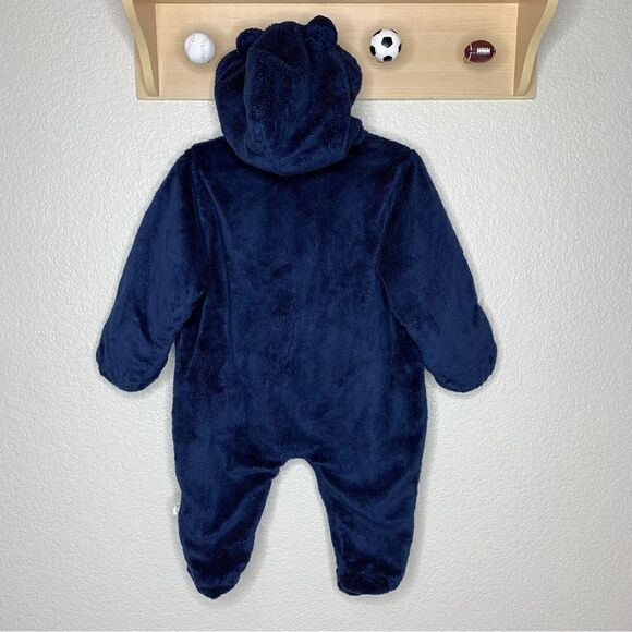 Disney 9 Months Classic Pooh Navy Blue Fleece Hooded Pram Winter Suit - Picture 6 of 13